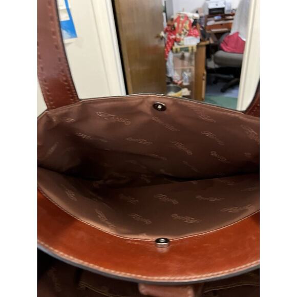 Fossil Brown Leather Vintage Sedona Numbered ZB9010 Shoulder Tote Bag 15x12x3 - Picture 13 of 14